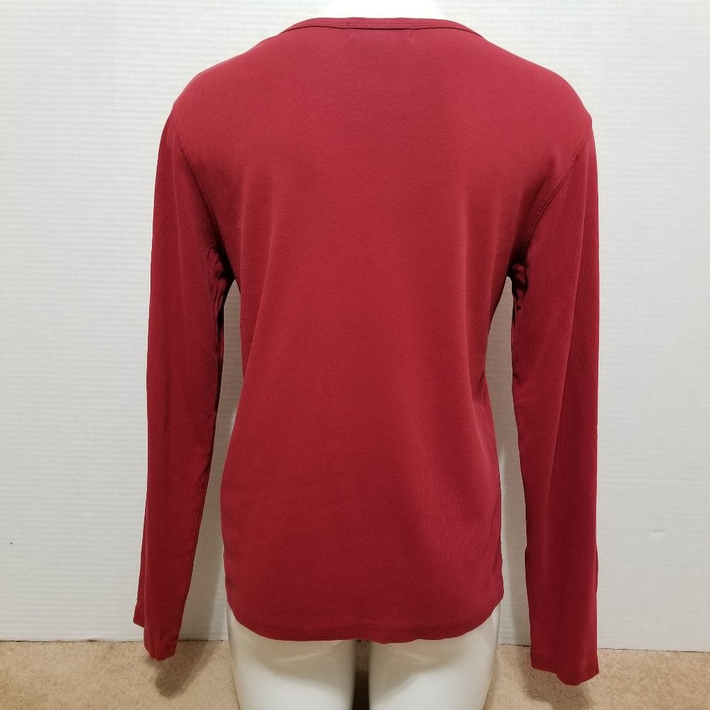 Eddie Bauer Top Small Solid Basic Long Sleeve Lay… - image 3